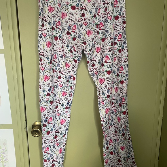 PINK Heart and Skull Print Pajama Pants Sz S - Picture 6 of 7
